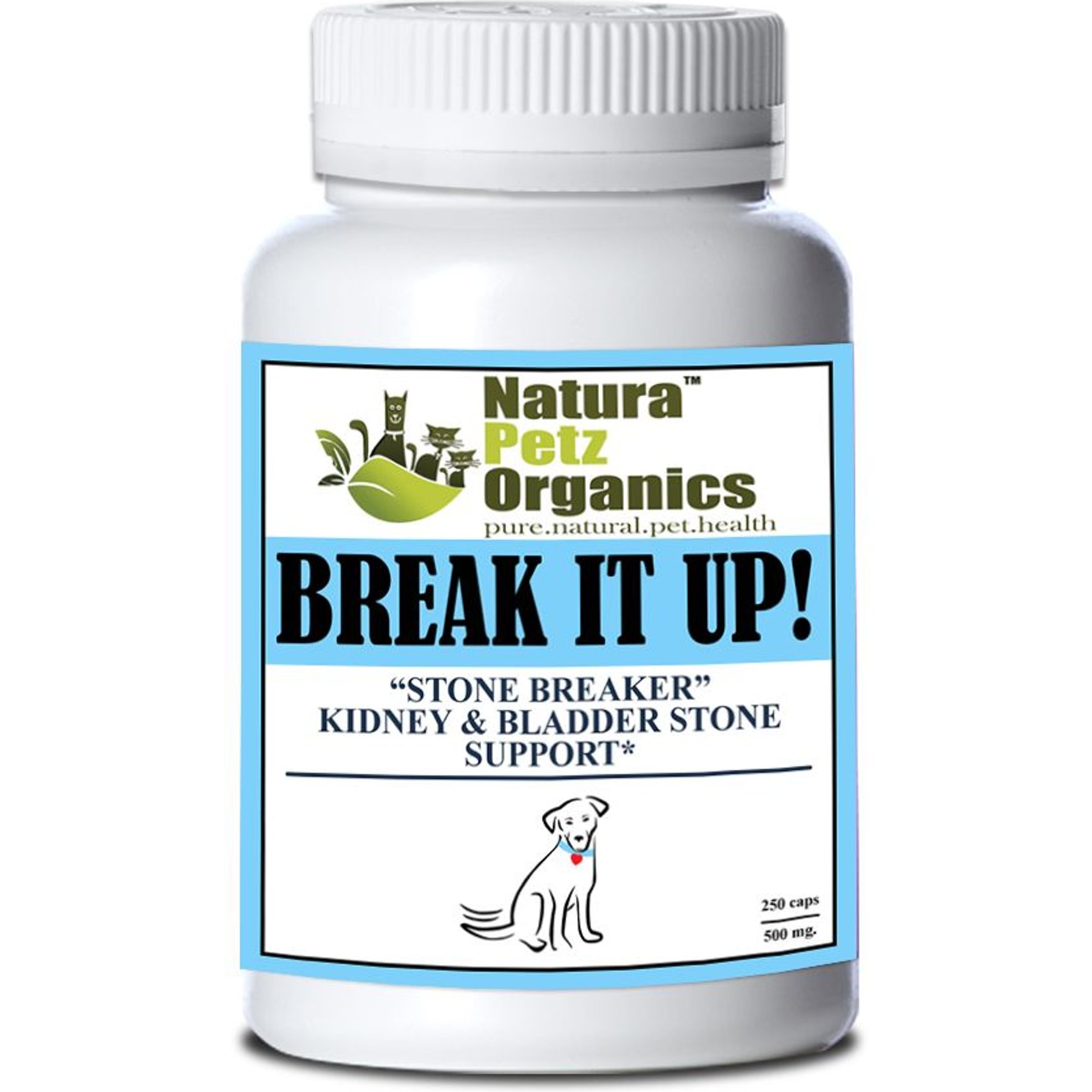 Natura Petz Organics Break It Up! Herbal Medicine for Stone Breaking for Dogs, 250 count