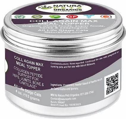 Show full view: Natura Petz Organics Coll-Again Cat Supplement, Joint, Bone & Cartilage Support* Cat Supplement, 4-oz jar slide 4 of 5