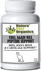 Natura Petz Organics COLL AGAIN MAX COLLAGEN PEPTIDE SUPPORT* Hips, Joint, Bone & Cartilage Support* Cat Supplement, 90 count