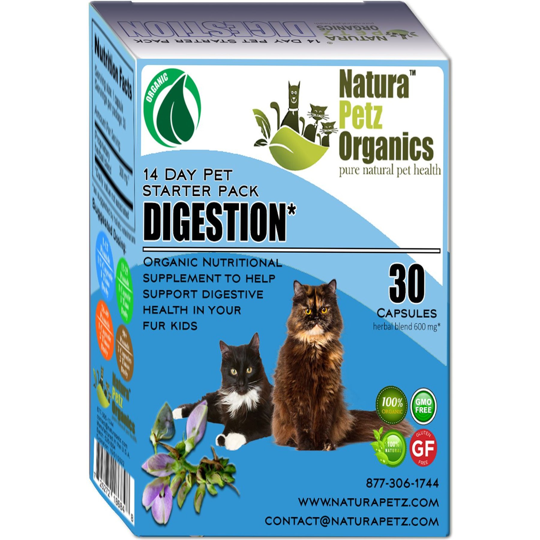 Natura Petz Organics Digestion Starter Pack Cat Supplement, 30 count