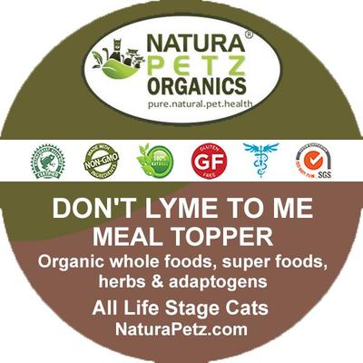 Show full view: Natura Petz Organics DON'T LYME TO ME MAX MEAL TOPPER* Antioxidant Cellular & Bacterial Support* Cat Supplement, 4-oz jar slide 3 of 5