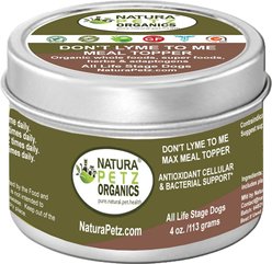 Natura Petz Organics DON'T LYME TO ME MAX MEAL TOPPER* Antioxidant Cellular & Bacterial Support* Dog Supplement, 4-oz jar