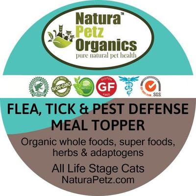 Show full view: Natura Petz Organics Flea, Tick & Pest Defense Turkey Flavored Powder Immune Supplement for Cats, 4-oz tin slide 1 of 5