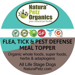 Natura Petz Organics Flea, Tick & Pest Defense Turkey Flavored Powder Immune Supplement for Dogs, 4-oz tin