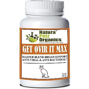 Natura Petz Organics GET OVIR IT MAX Master Blend Broad Spectrum Plant Anti Viral Anti Bacterial Support Cat Supplement, 90 count