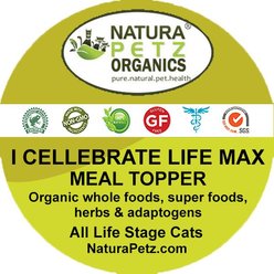 Natura Petz Organics I CELLEBRATE LIFE MAX MEAL TOPPER- Antioxidant Cellular Boost + Adjunctive Lipoma Support* Cat Supplement, 4-oz jar slide 2 of 5