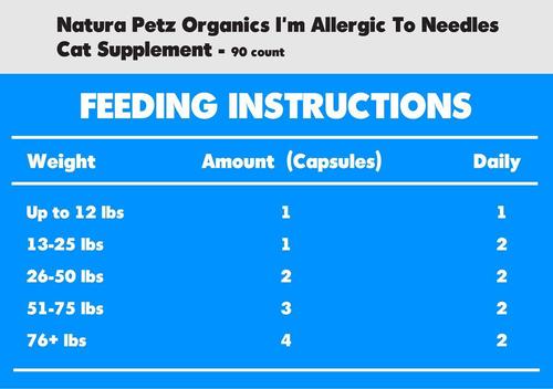 Show full view: Natura Petz Organics I'm Allergic To Needles Cat Supplement, 90 count slide 4 of 4