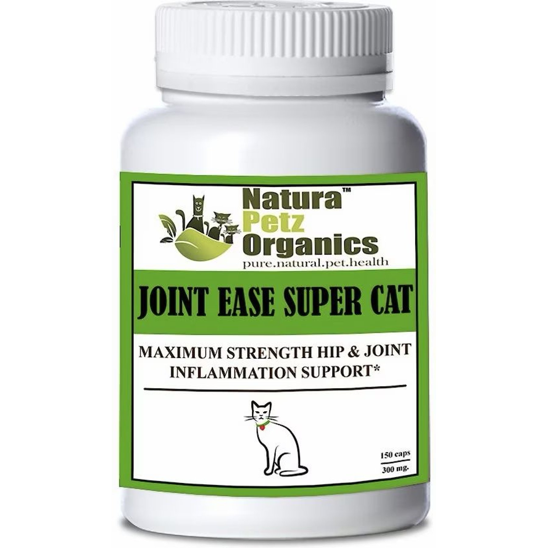Natura Petz Organics JOINT EASE MAX SUPER CAT* Maximum Strength Hip Joint & Inflammation Support* Cat Supplement, 150 count