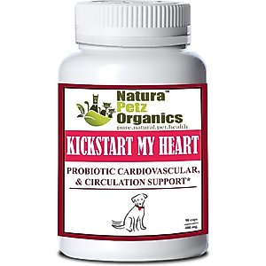 Natura Petz Organics KICK START MY HEART* Probiotic Heart Cardiovascular & Circulation Support* Dog Supplement, 90 count