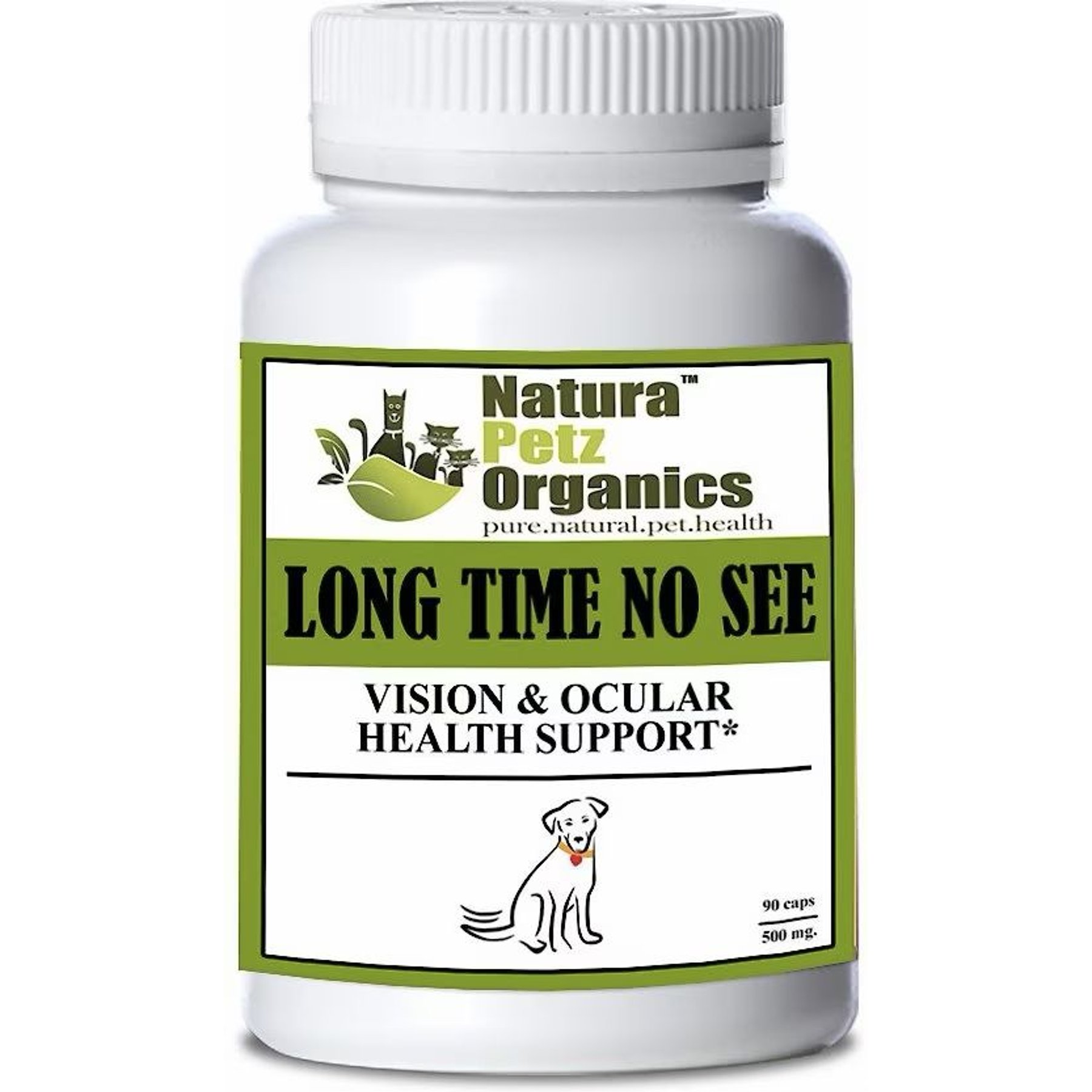 Natura Petz Organics LONG TIME NO SEE* Vision & Ocular Health Support* Dog Supplement, 90 count