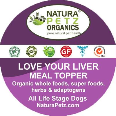 Show full view: Natura Petz Organics LOVE YOUR LIVER MEAL TOPPER Liver, Kidney, Gall Bladder & Digestive Support* Dog Supplement, 4-oz jar slide 3 of 6