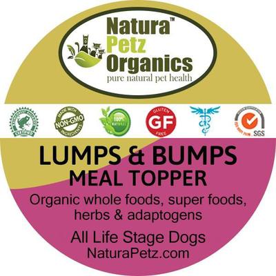Show full view: Natura Petz Organics Lumps & Bumps Turkey Flavored Powder Skin & Coat Supplement for Dogs, 4-oz tin slide 3 of 6