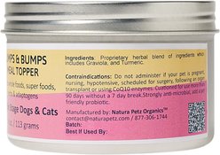 Natura Petz Organics Lumps & Bumps Turkey Flavored Powder Skin & Coat Supplement for Dogs& Cats, 4-oz tin slide 2 of 4