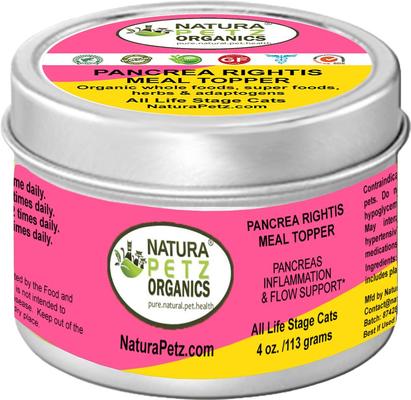Show full view: Natura Petz Organics PANCREA RIGHTIS MAX MEAL TOPPER* Pancreas Inflammation & Flow Support* Cat Supplement, 4-oz jar slide 1 of 6