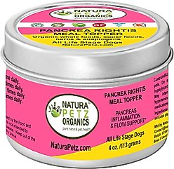 Natura Petz Organics PANCREA RIGHTIS MAX MEAL TOPPER* Pancreas Inflammation & Flow Support* Dog Supplement, 4-oz jar