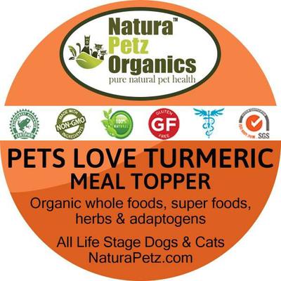 Show full view: Natura Petz Organics Pets Love Turmeric Turkey Flavored Powder Immune Supplement for Dogs, 4-oz tin slide 3 of 5