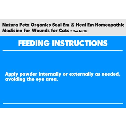 Show full view: Natura Petz Organics Seal Em & Heal Em Homeopathic Medicine for Wounds for Cats, 2-oz bottle slide 3 of 3