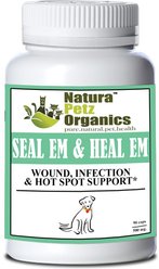Natura Petz Organics Seal Em & Heal Em Homeopathic Medicine for Wounds for Dogs, 90 count