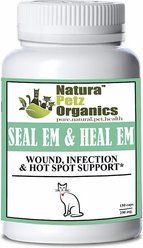 Natura Petz Organics SEAL EM & HEAL EM* Wound, Infection & Hot Spot Support* Cat Supplement, 150 count