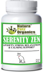 Natura Petz Organics SERENITY ZEN - Anxiety, Stress, Relaxation & Multi-Systems Calming Support* Cat Supplement, 150 count