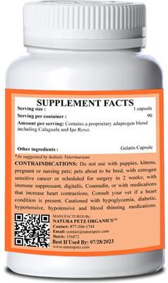 Show full view: Natura Petz Organics SKIN SAMURAI MAX* - Master Blend Skin, Coat & Infection Defense Support* Cat Supplement slide 4 of 5