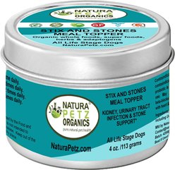 Natura Petz Organics STIX & STONES MEAL TOPPER* Kidney, Urinary Tract Infection & Stone Support* Dog Supplement, 4-oz jar