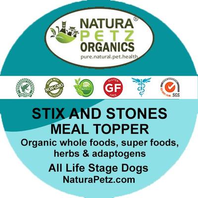 Show full view: Natura Petz Organics STIX & STONES MEAL TOPPER* Kidney, Urinary Tract Infection & Stone Support* Dog Supplement, 4-oz jar slide 3 of 7