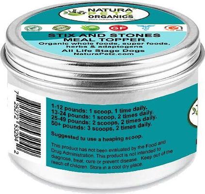 Show full view: Natura Petz Organics STIX & STONES MEAL TOPPER* Kidney, Urinary Tract Infection & Stone Support* Dog Supplement, 4-oz jar slide 4 of 7