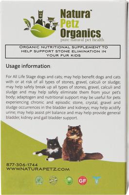 Show full view: Natura Petz Organics Stone Breaker Starter Pack Homeopathic Medicine for Bladder Stones & Kidney Stones for Cats, 30 count slide 3 of 5