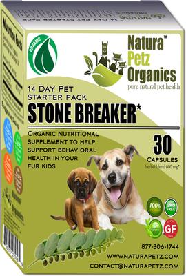 Show full view: Natura Petz Organics Stone Breaker Starter Pack Homeopathic Medicine for Bladder Stones & Kidney Stones for Dogs, 30 count slide 1 of 5