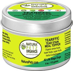 Natura Petz Organics TEARIFFIC MEAL TOPPER* Tear Stain Support* Dog Supplement, 4-oz jar slide 1 of 5