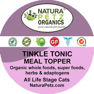 Show full view: Natura Petz Organics TINKLE TONIC MEAL TOPPER* Urethral Blockage Support* Cat Supplement, 4-oz jar slide 3 of 6