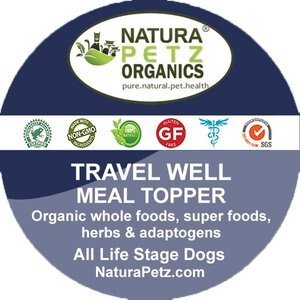 Natura Petz Organics TRAVEL WELL MEAL TOPPER* Stress, Relaxation & Calming Support* Dog Supplement, 4-oz jar