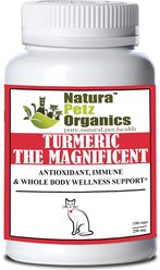Natura Petz Organics TURMERIC THE MAGNIFICENT Antioxidant, Immune & Whole Body Wellness Support * Cat Supplement, 150 coun