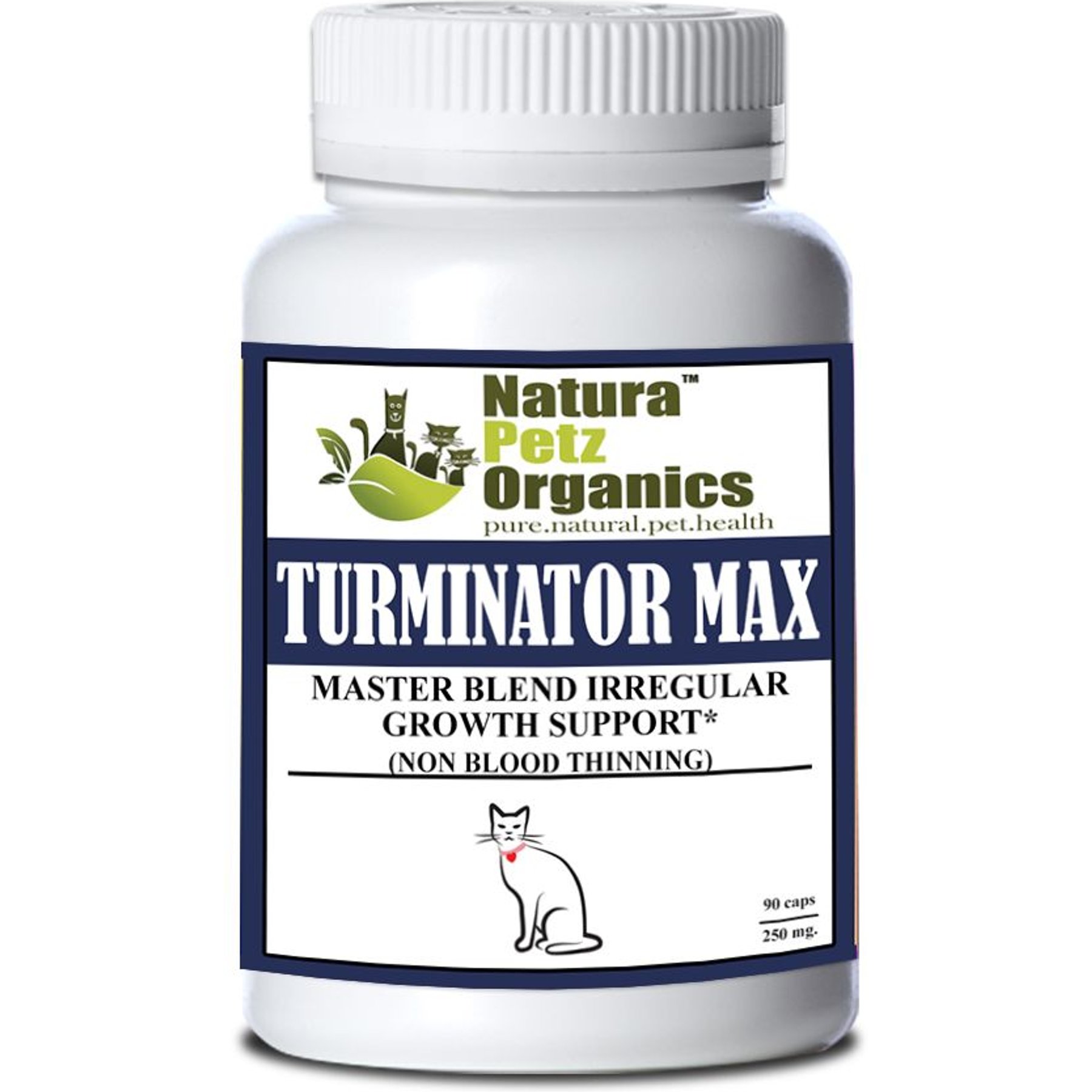 Natura Petz Organics TURMINATOR MAX*- Master Blend Irregular Growth Support* Cat Supplement, 90 count