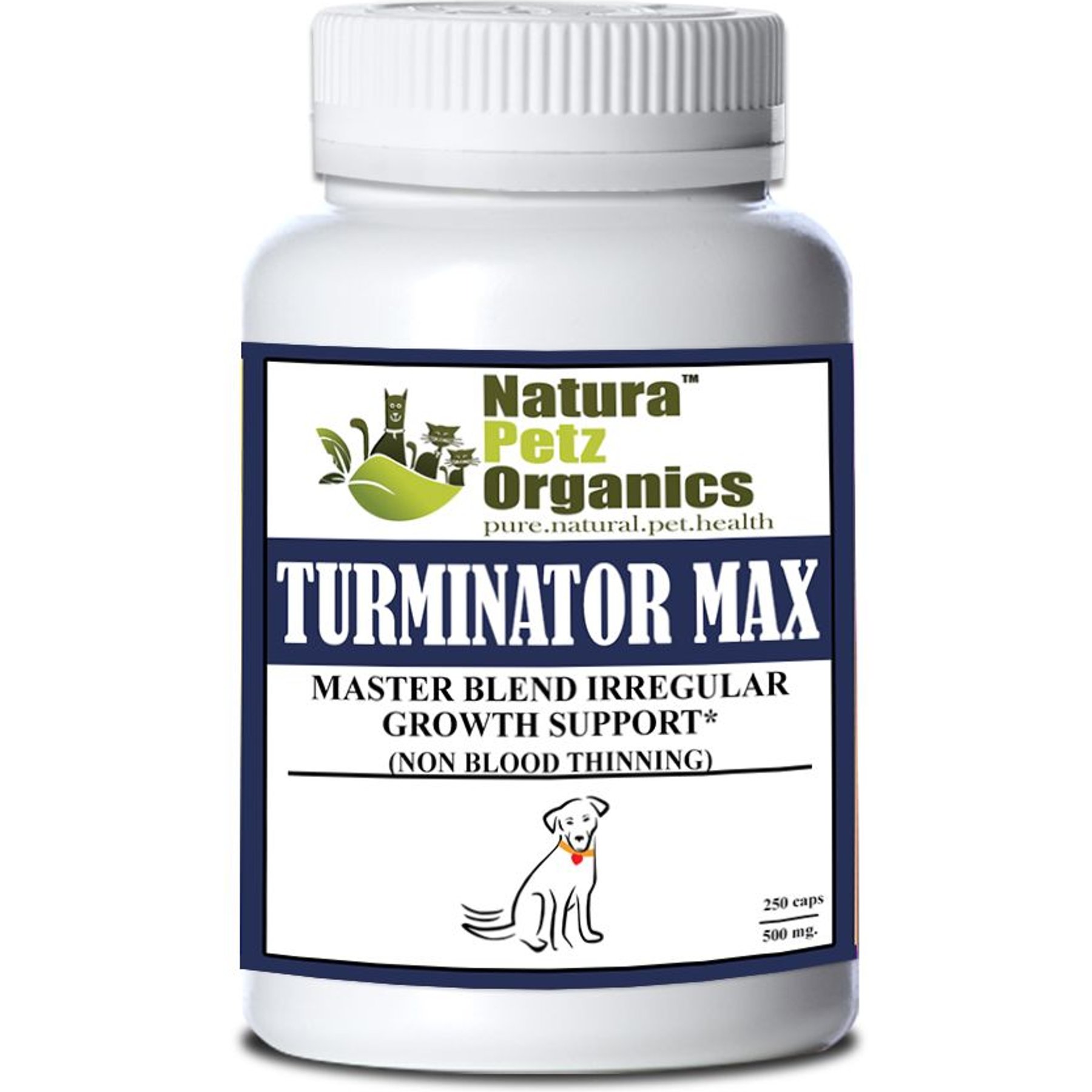 Natura Petz Organics TURMINATOR MAX*- Master Blend Irregular Growth Support* Dog Supplement, 250 count