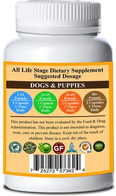 Show full view: Natura Petz Organics TURMINATOR MAX*- Master Blend Irregular Growth Support* Dog Supplement, 250 count slide 3 of 6