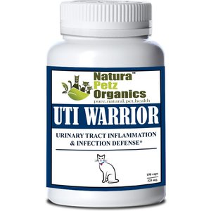 Natura Petz Organics UTI WARRIOR MAX* Chronic Urinary Tract Infection & Inflammation Support* Cat Supplement, 150 count