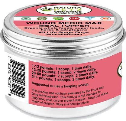 Show full view: Natura Petz Organics WOUND MEDIC MAX MEAL TOPPER* Master Wound, Skin & Coat Support* Dog Supplement, 4-oz jar slide 3 of 5