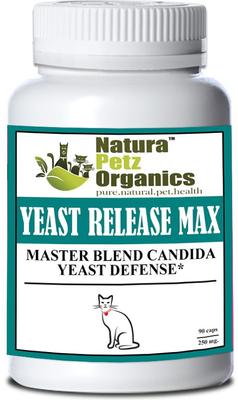 Show full view: Natura Petz Organics YEAST RELEASE MAX * Master Blend Candida Yeast Defense Support* Cat Supplement, 90 count slide 1 of 5