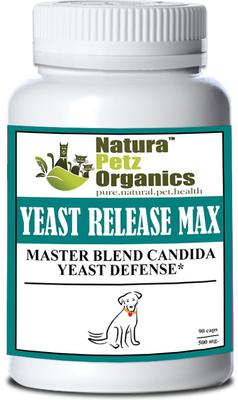Show full view: Natura Petz Organics YEAST RELEASE MAX * Master Blend Candida Yeast Defense Support* Dog Supplement, 90 count slide 1 of 5