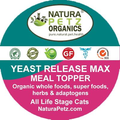 Show full view: Natura Petz Organics YEAST RELEASE MAX MEAL TOPPER* Master Blend Candida Yeast Defense Support* Cat Supplement, 4-oz jar slide 4 of 6