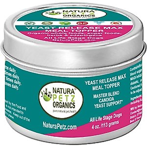 Natura Petz Organics YEAST RELEASE MAX MEAL TOPPER* Master Blend Candida Yeast Defense Support* Dog Supplement, 4-oz jar