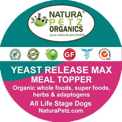 Show full view: Natura Petz Organics YEAST RELEASE MAX MEAL TOPPER* Master Blend Candida Yeast Defense Support* Dog Supplement, 4-oz jar slide 4 of 5