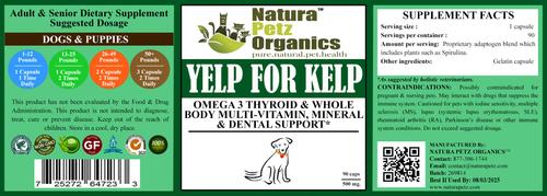 Show full view: Natura Petz Organics Yelp for Kelp Dog Supplement, 90 count slide 4 of 4