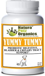 Natura Petz Organics YUMMY TUMMY Probiotic Digestive, Bladder & Urinary Tract Support* Dog Supplement, 250 count
