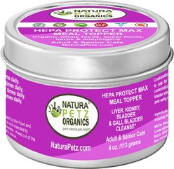 Natura Petz OrganicsHEPA PROTECT MAX MEAL TOPPER - Liver, Kidney, Bladder & Gall Bladder Support & Cleanse* Cat Supplement, 4-oz jar