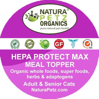 Show full view: Natura Petz OrganicsHEPA PROTECT MAX MEAL TOPPER - Liver, Kidney, Bladder & Gall Bladder Support & Cleanse* Cat Supplement, 4-oz jar slide 3 of 7