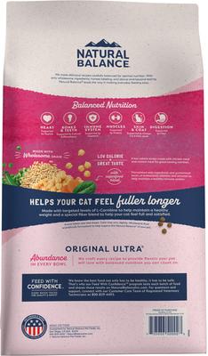 Show full view: Natural Balance Fat Cats with Chicken Meal, Salmon Meal, Garbanzo Beans, Peas & Oatmeal Dry Cat Food, 15-lb bag slide 3 of 10