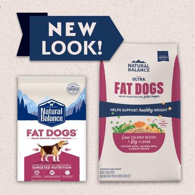 Show full view: Natural Balance Fat Dogs Chicken & Salmon Formula Low Calorie Dry Dog Food, 24-lb bag slide 3 of 12